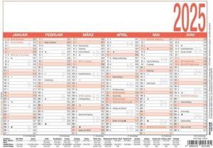 calendario con giorni di ferie evidenziati in rosso