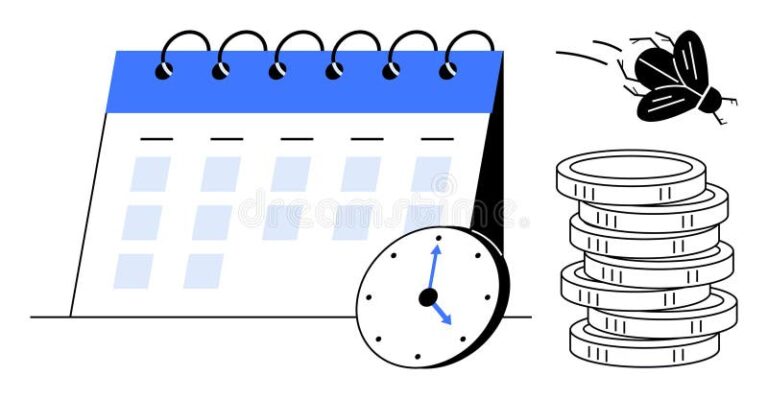 calendario con scadenze evidenziate e monete