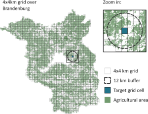 campi agricoli con mappa catastale sovrapposta