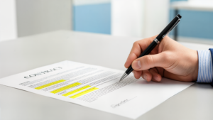 contratto firmato con scadenza visibile