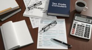 documento con codice fiscale e calcolatrice