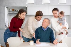 famiglia che firma documenti eredita allegri