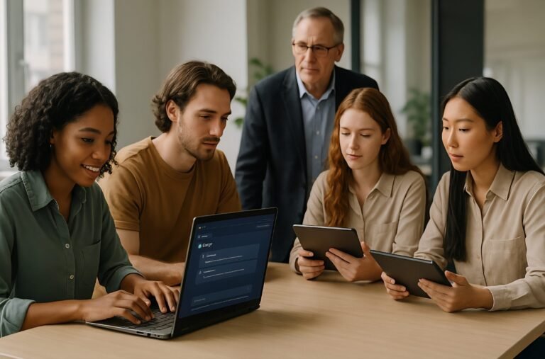 giovani candidati con curriculum davanti a outlet moderno