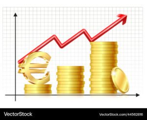 grafico crescita finanziaria con valuta euro