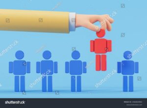mani che escludono una figura da un gruppo