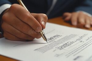 Cos'è il Ravvedimento Operoso e Come Lo Gestisce lo Studio Andreani 4 mano che firma documento legale con penna