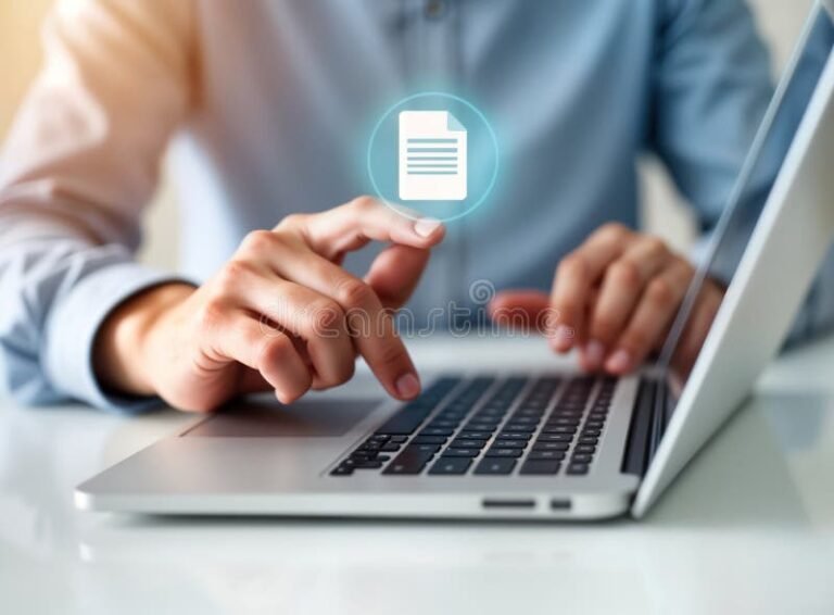 persona che invia curriculum online al computer