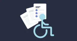 persona con documenti e simbolo esenzione sanitaria