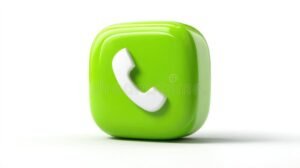 telefono verde con icona di assistenza clienti