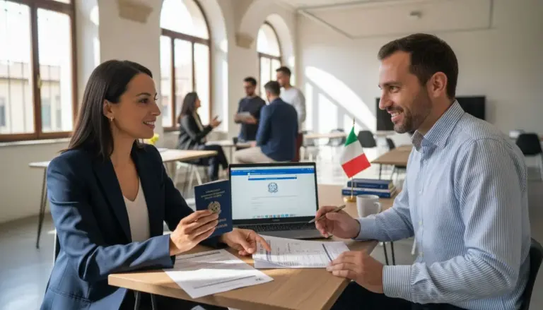 Cos'è il Co.Co.Co. e Come Funziona con l'INPS 2 ufficio inps con consulente e cliente